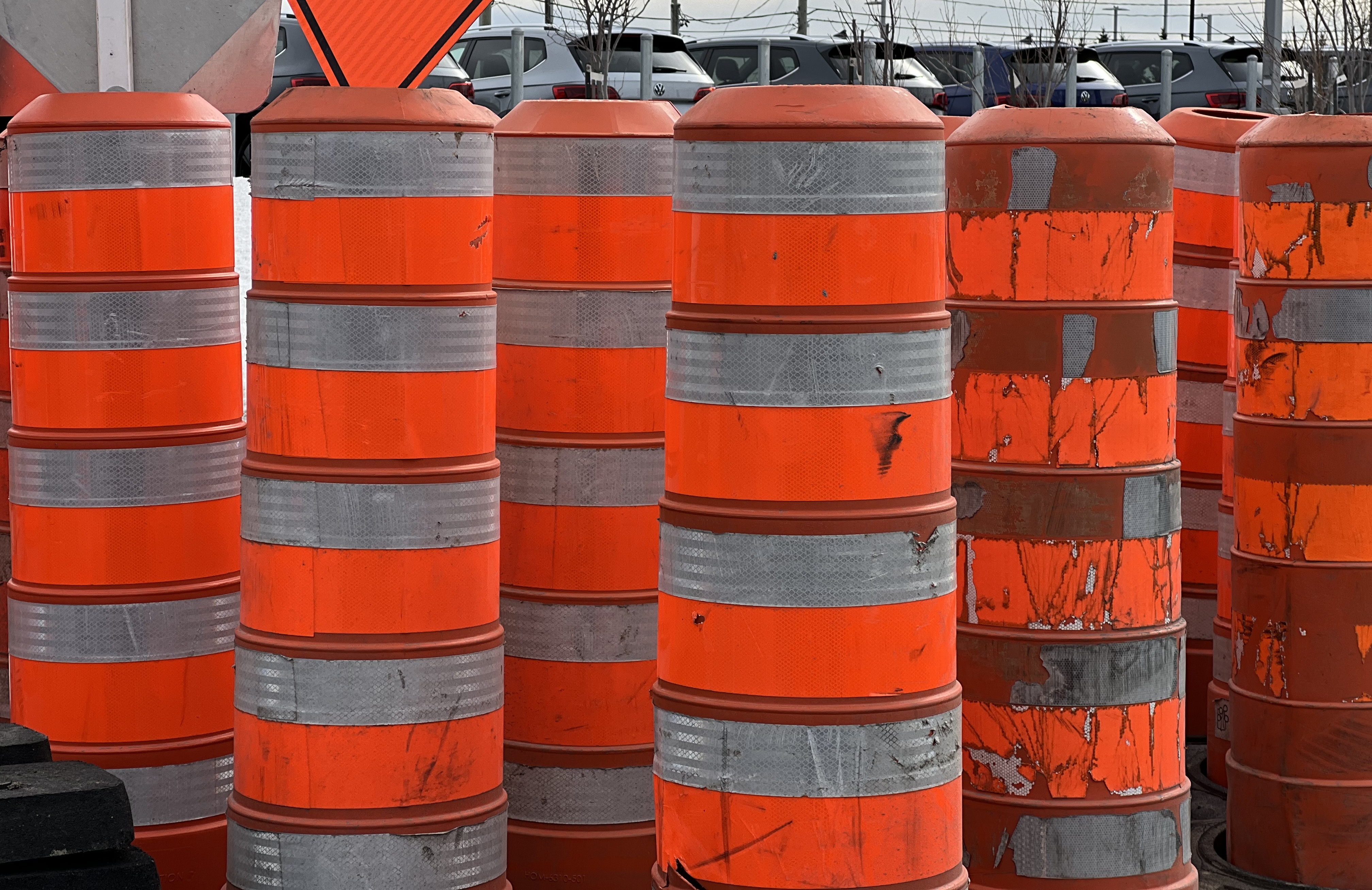 Chantier sur la chaussée de l’autoroute 20 entre Saint-Apollinaire et Lévis tout l’automne